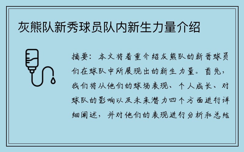 灰熊队新秀球员队内新生力量介绍